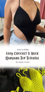 Free V Neck Bandana Top Crochet Tutorial Ideas Carolinamontoni