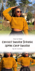 Stylish Crop Sweater Free Crochet Pattern Tutorial Ideas Part 2