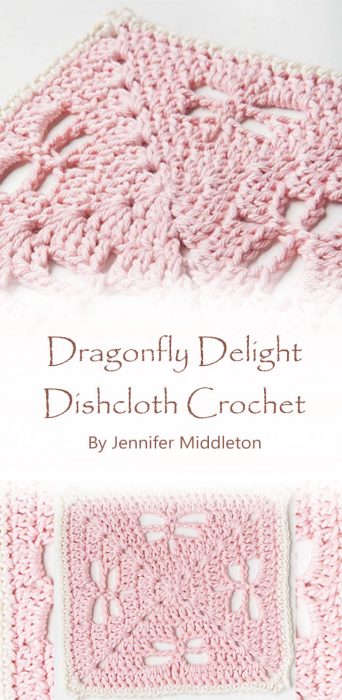 Dragonfly Delight Dishcloth Crochet By Jennifer Middleton