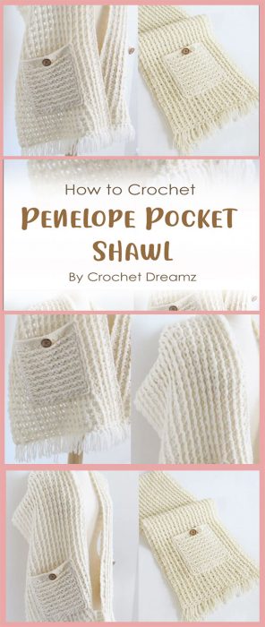 Penelope Pocket Shawl Crochet By Crochet Dreamz