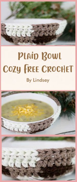 Plaid Bowl Cozy Free Crochet By Lindsey