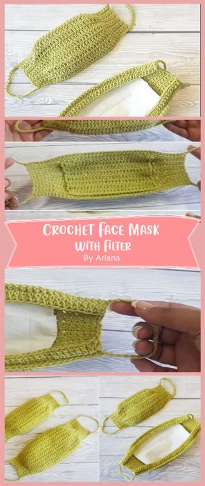 Crochet Face Mask With Filter By Ariana