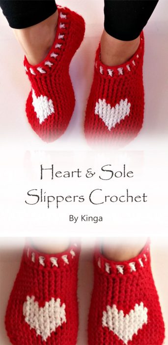 Heart & Sole Slippers Crochet By Kinga