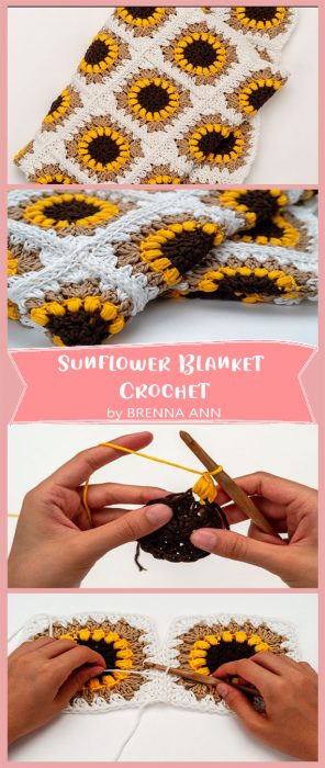 Sunflower Blanket Crochet by BRENNA ANN