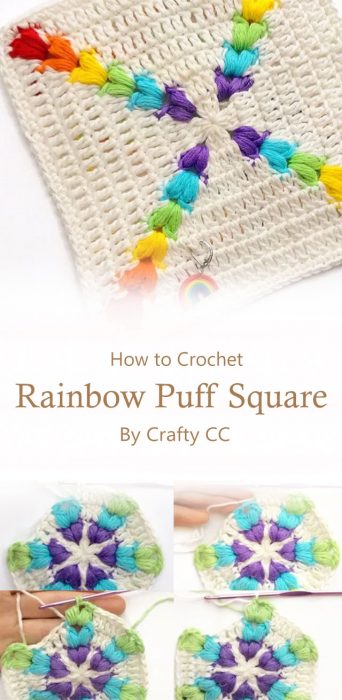 Rainbow Puff Square Crochet By Crafty CC