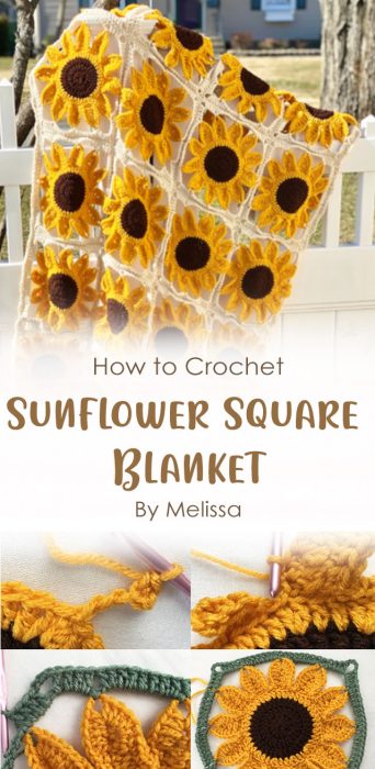 Sunflower Square Blanket Crochet By Melissa