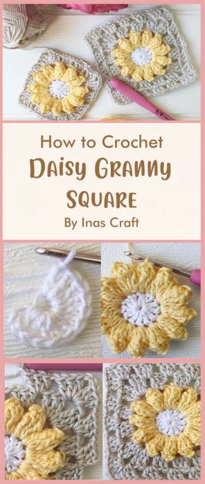 Daisy Granny Square Crochet By Inas Craft