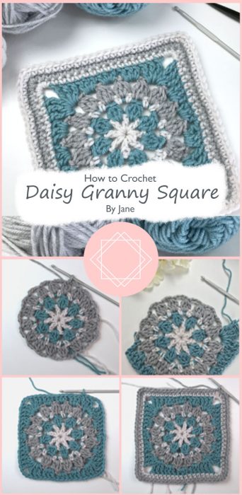 Crochet Daisy Granny Square By Jane