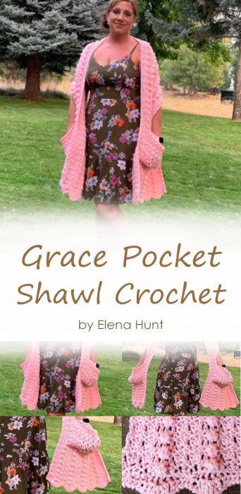 Grace Pocket Shawl Crochet by Elena Hunt