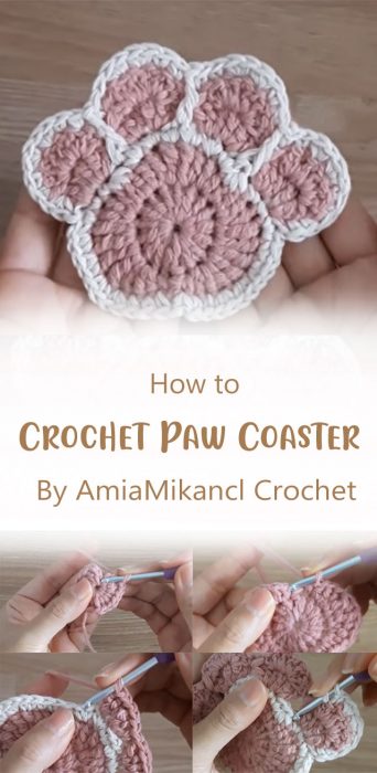 Crochet Paw Coaster By AmiaMikancl Crochet