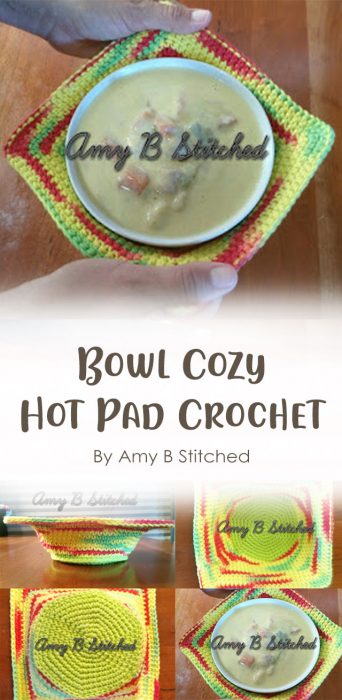 Bowl Cozy Hot Pad Crochet By Amy B Stitched