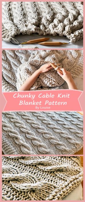 Chunky Cable Knit Blanket Pattern By Louise