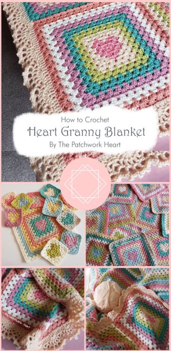 Heart Granny Blanket Crochet By The Patchwork Heart
