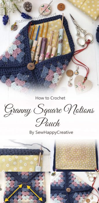 Granny Square Notions Pouch By SewHappyCreative