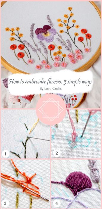 How to embroider flowers: 5 simple ways By Love Crafts