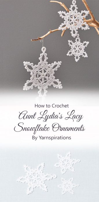 Aunt Lydia's Lacy Snowflake Ornaments By Yarnspirations