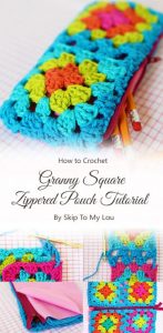 Pretty Granny Square Pouch Crochet Ideas   Carolinamontonicom