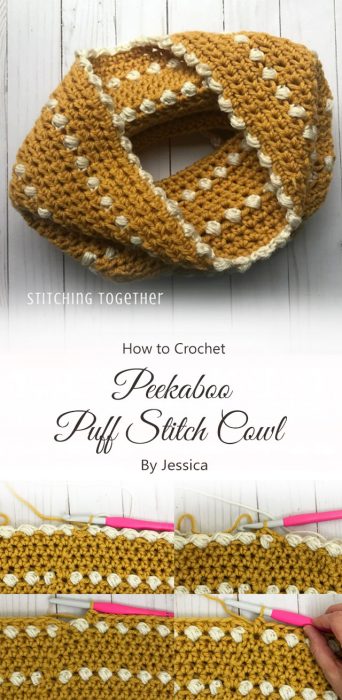 Peekaboo Puff Stitch Cowl By Jessica
