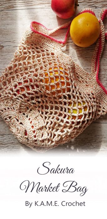 Sakura Market Bag By K.A.M.E. Crochet