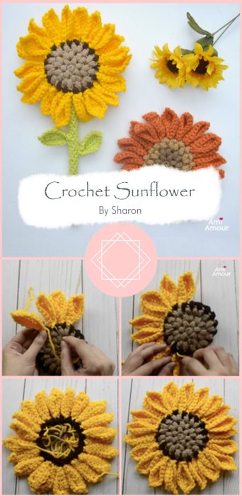 Crochet Sunflower – Amigurumi Flower Wand By Sharon