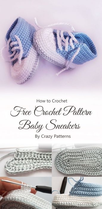 Free Crochet Pattern Baby Sneakers By Crazy Patterns