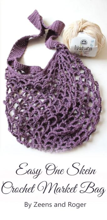 Easy One Skein Crochet Market Bag By Zeens and Roger