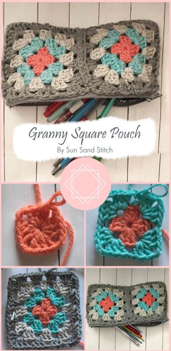 Granny Square Pouch By Sun Sand Stitch