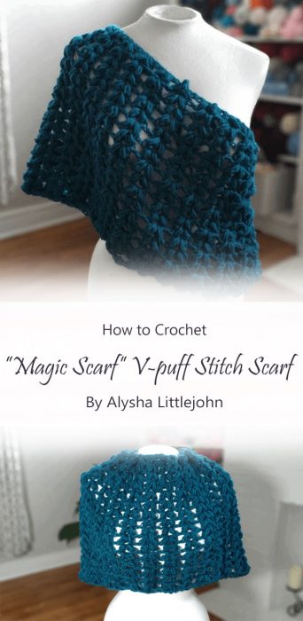“Magic Scarf” V-puff Stitch Scarf By Alysha Littlejohn