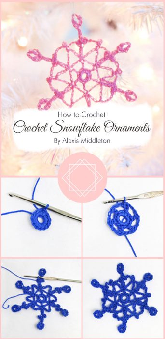 Crochet Snowflake Ornaments By Alexis Middleton