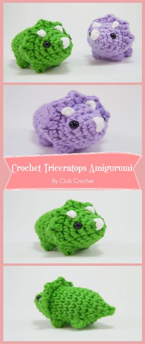 Crochet Triceratops Amigurumi By Club Crochet