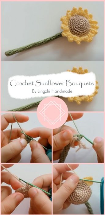 Crochet Sunflower Bouquets By Lingzhi Handmade