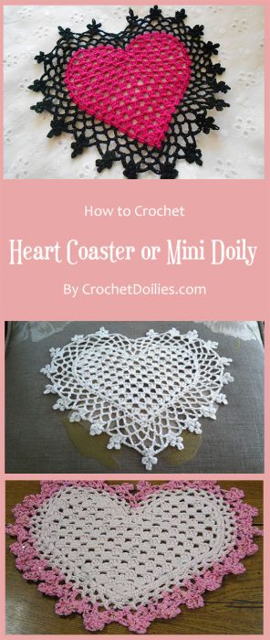 Heart Coaster or Mini Doily By CrochetDoiliescom