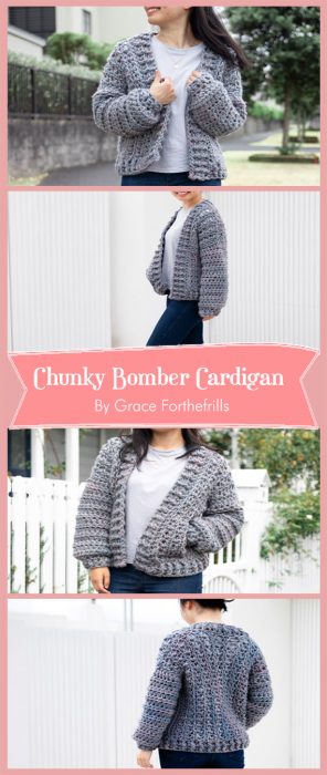 Chunky Bomber Cardigan By Grace Forthefrills