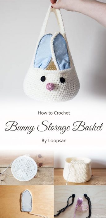 Crochet Bunny Storage Basket By Loopsan