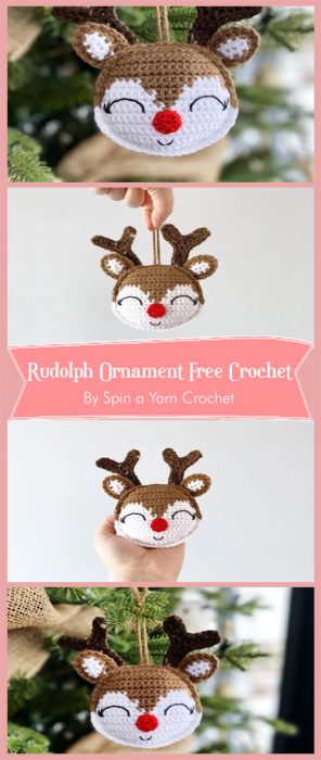 Rudolph Ornament Free Crochet Pattern By Spin a Yarn Crochet
