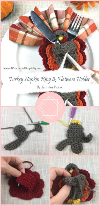 Turkey Napkin Ring & Flatware Holder By Jennifer Pionk