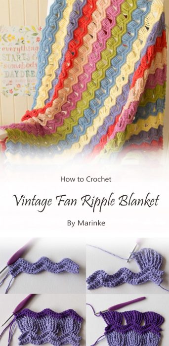 Vintage Fan Ripple Blanket By Marinke
