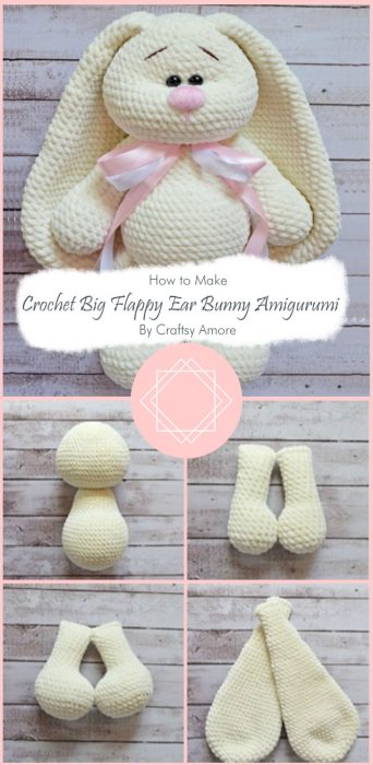 Crochet Big Flappy Ear Bunny Amigurumi Free Pattern By Craftsy Amore