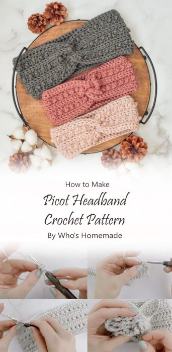 Picot Headband Crochet Pattern By Who's Homemade