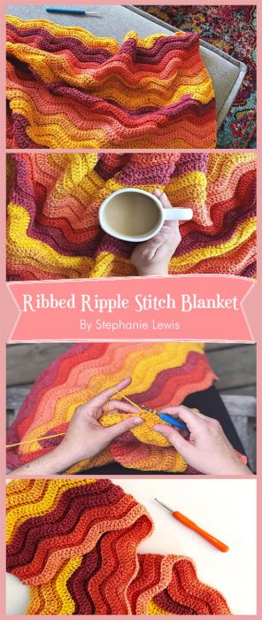 Ribbed Ripple Stitch Blanket By Stephanie Lewis