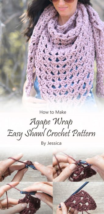 Agape Wrap – Easy Shawl Crochet Pattern By Jessica