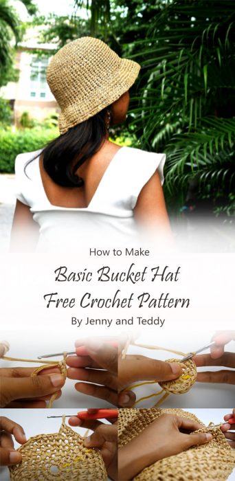 Basic Bucket Hat Free Crochet Pattern By Jenny and Teddy