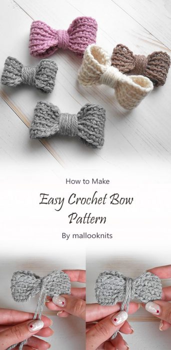 Easy crochet Bow Pattern By mallooknits