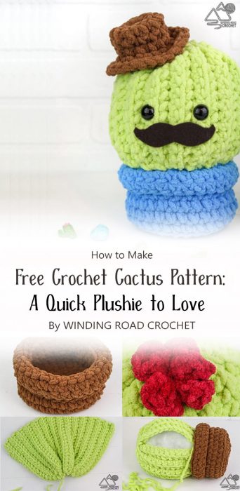 Free Crochet Cactus Pattern: A Quick Plushie to Love By WINDING ROAD CROCHET