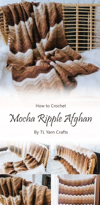 Mocha Ripple Afghan By TL Yarn Crafts