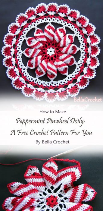 Peppermint Pinwheel Doily: A Free Crochet Pattern For You By Bella Crochet