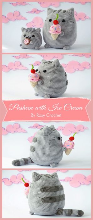 Pusheen with Ice Cream By Roxy Crochet