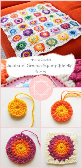 Sunburst Granny Square Blanket Tutorial By Jenny