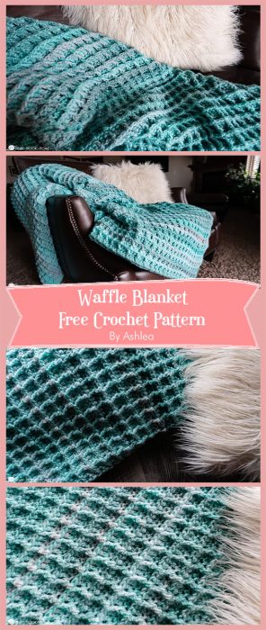 Waffle Blanket Free Crochet Pattern By Ashlea