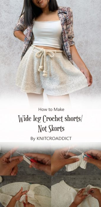 Wide leg Crochet shorts/Not Skorts By KNITCROADDICT